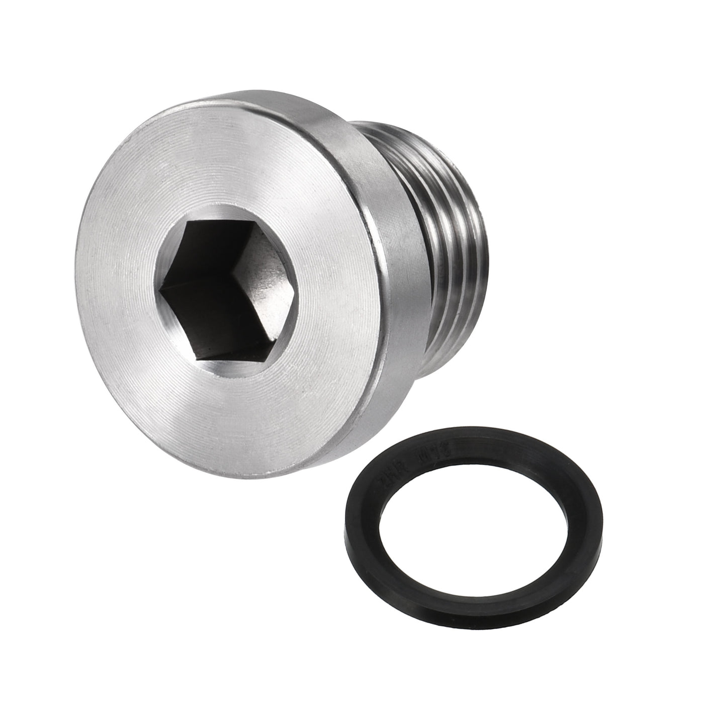 uxcell Uxcell Stainless Steel Inner Hex Head Pipe Plug with Seal Ring