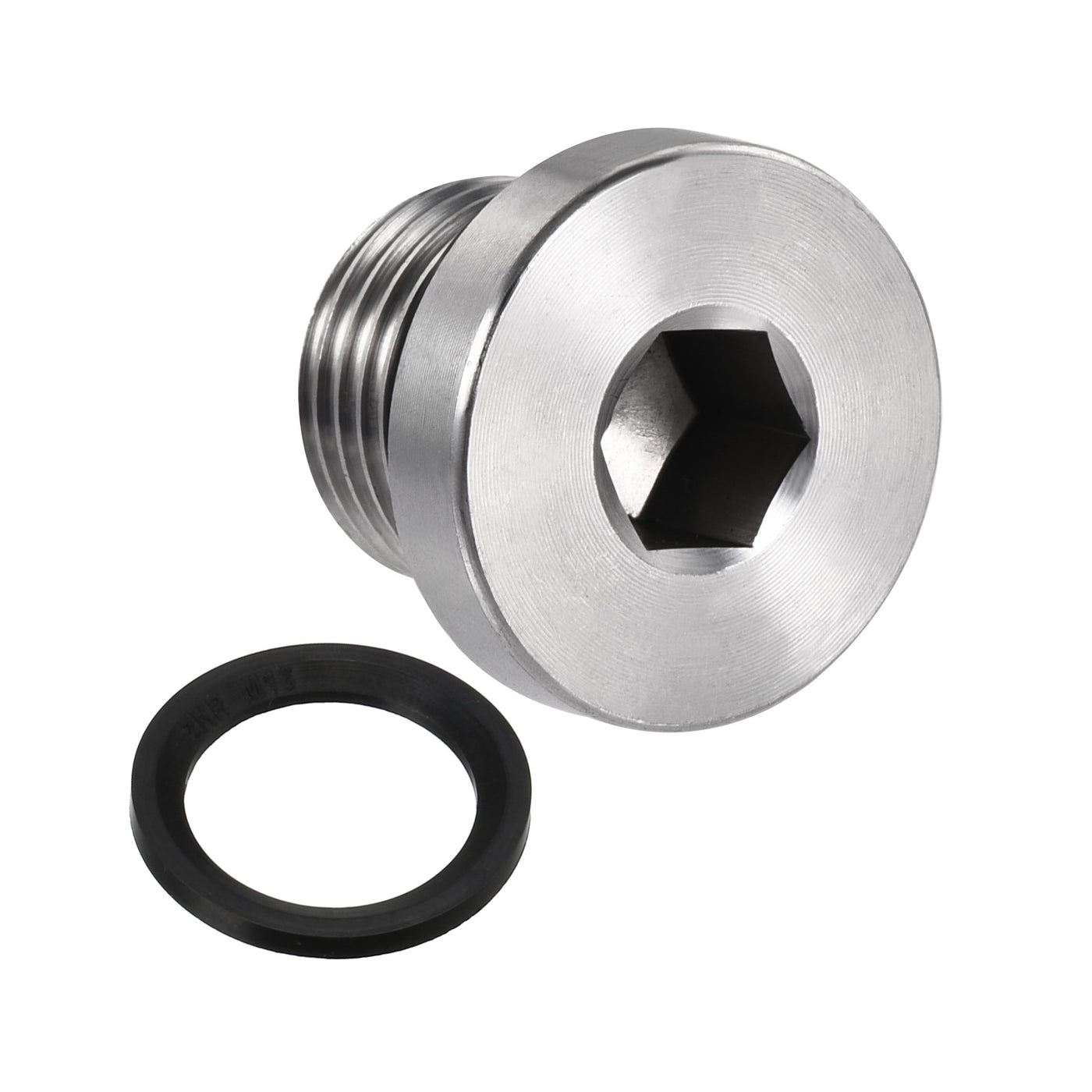 uxcell Uxcell Stainless Steel Inner Hex Head Pipe Plug with Seal Ring