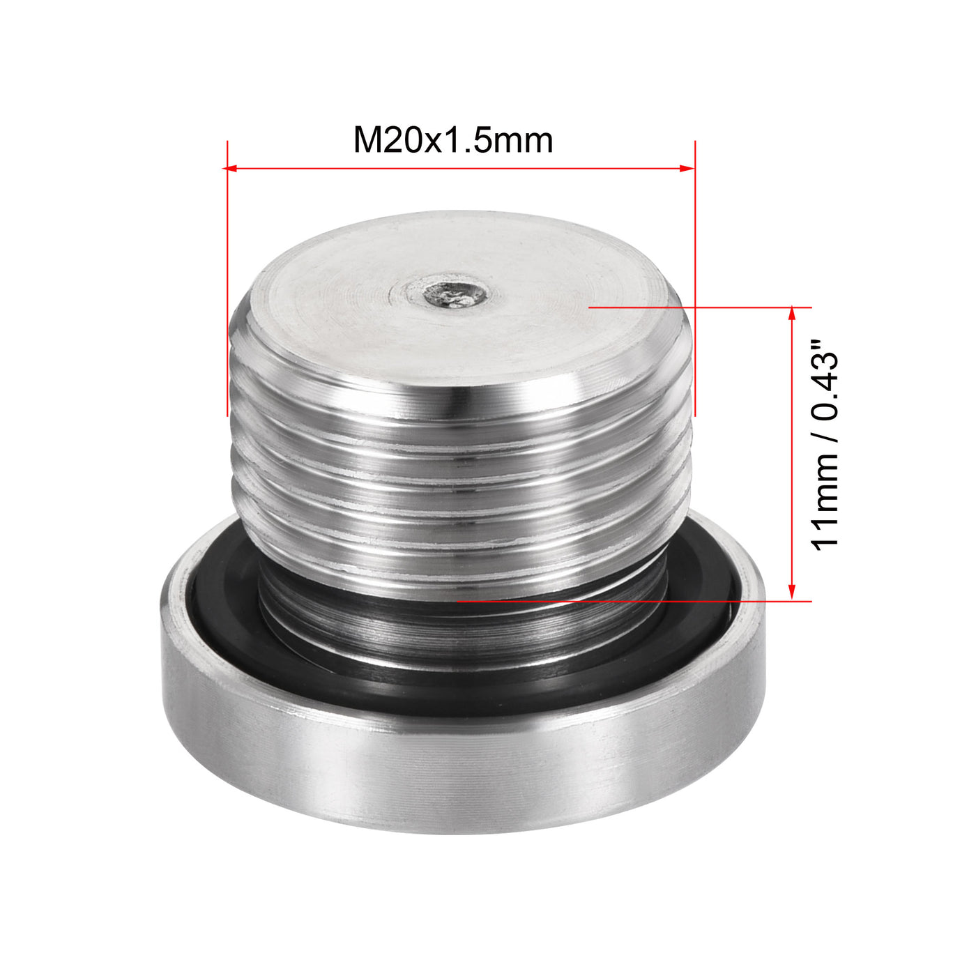 uxcell Uxcell Stainless Steel Inner Hex Head Pipe Plug with Seal Ring