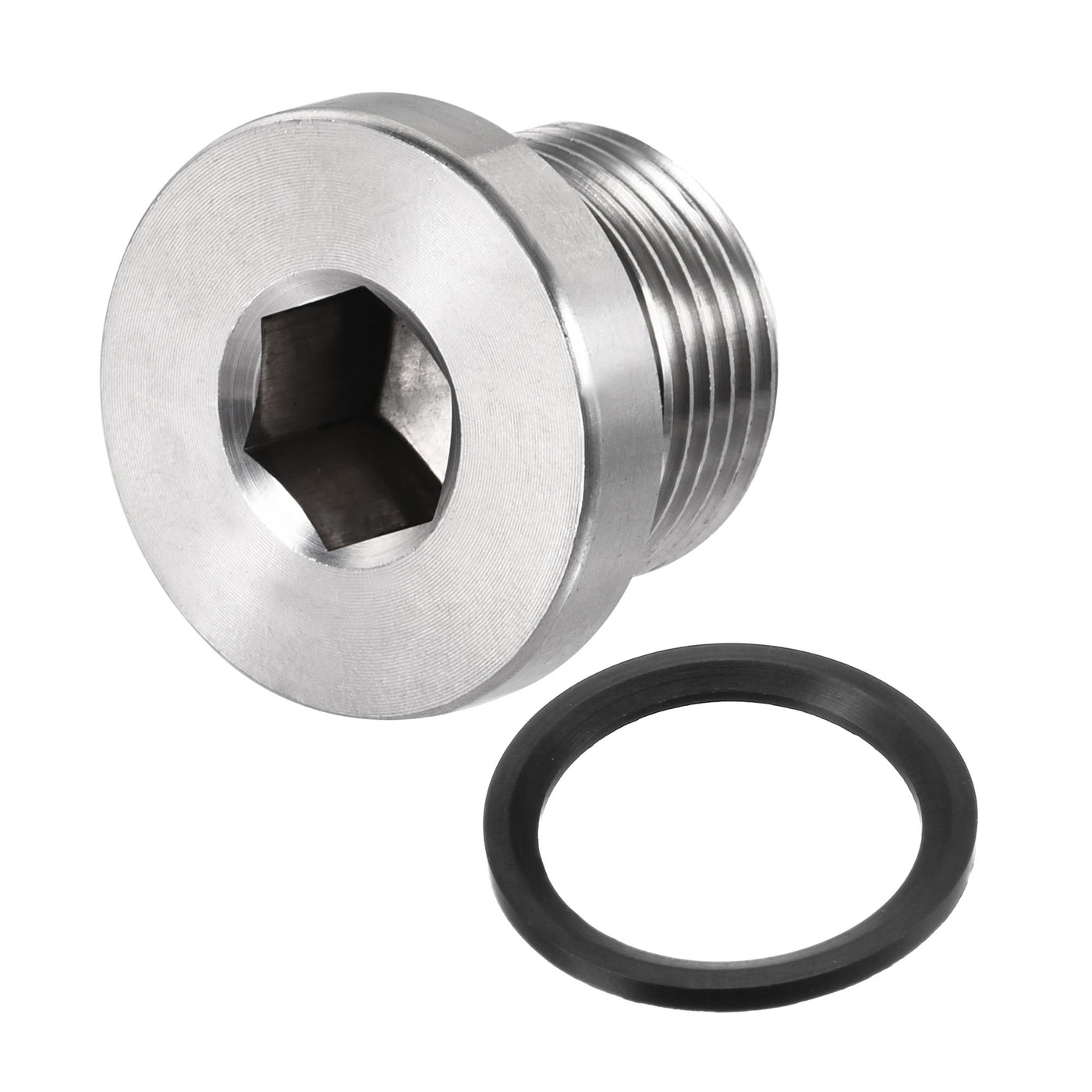 uxcell Uxcell Stainless Steel Inner Hex Head Pipe Plug with Seal Ring