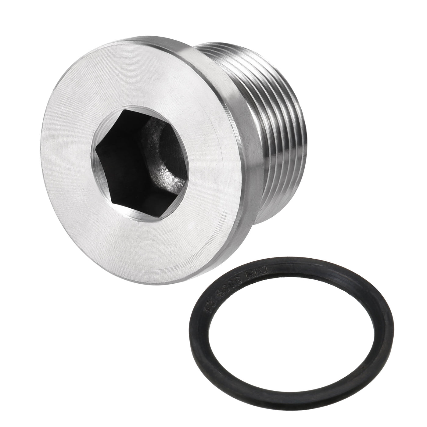 uxcell Uxcell Stainless Steel Inner Hex Head Pipe Plug with Seal Ring