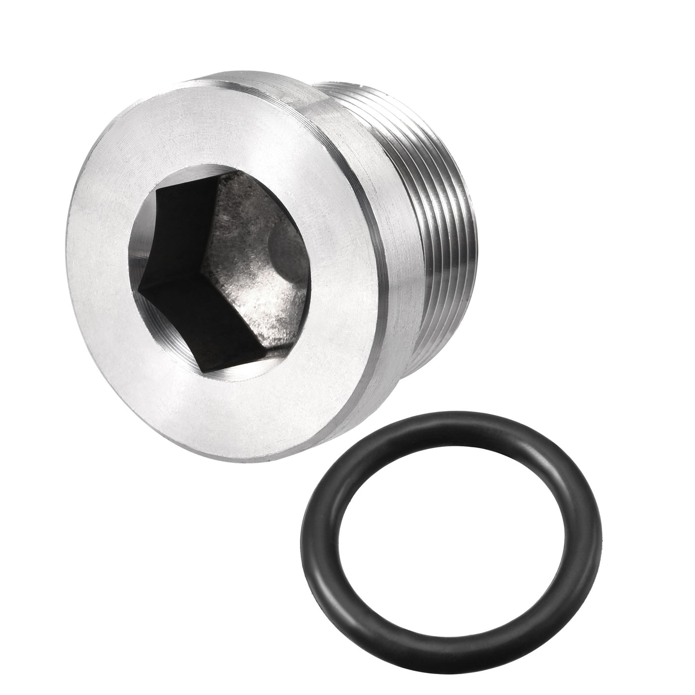 uxcell Uxcell Stainless Steel Inner Hex Head Pipe Plug with Seal Ring