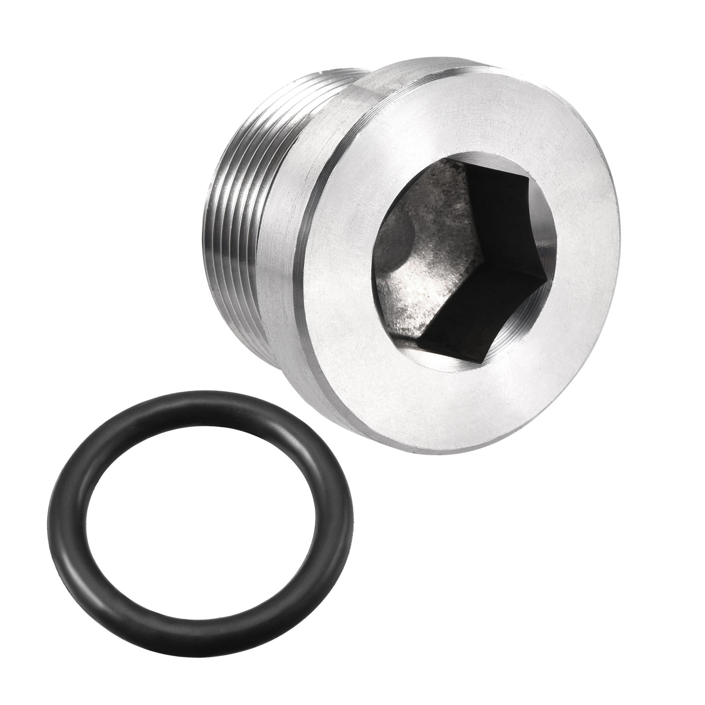 uxcell Uxcell Stainless Steel Inner Hex Head Pipe Plug with Seal Ring