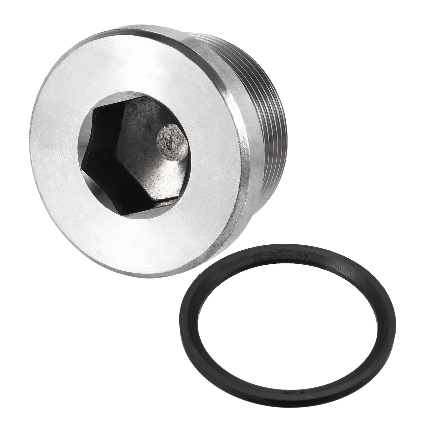 uxcell Uxcell Stainless Steel Inner Hex Head Pipe Plug with Seal Ring