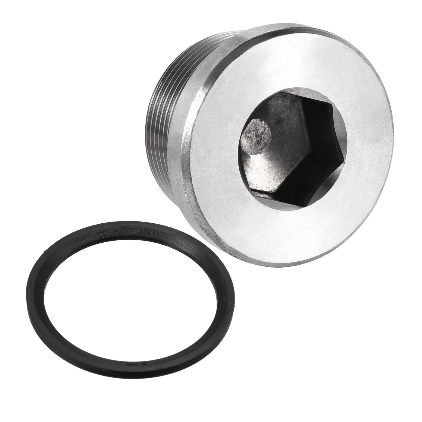 uxcell Uxcell Stainless Steel Inner Hex Head Pipe Plug with Seal Ring