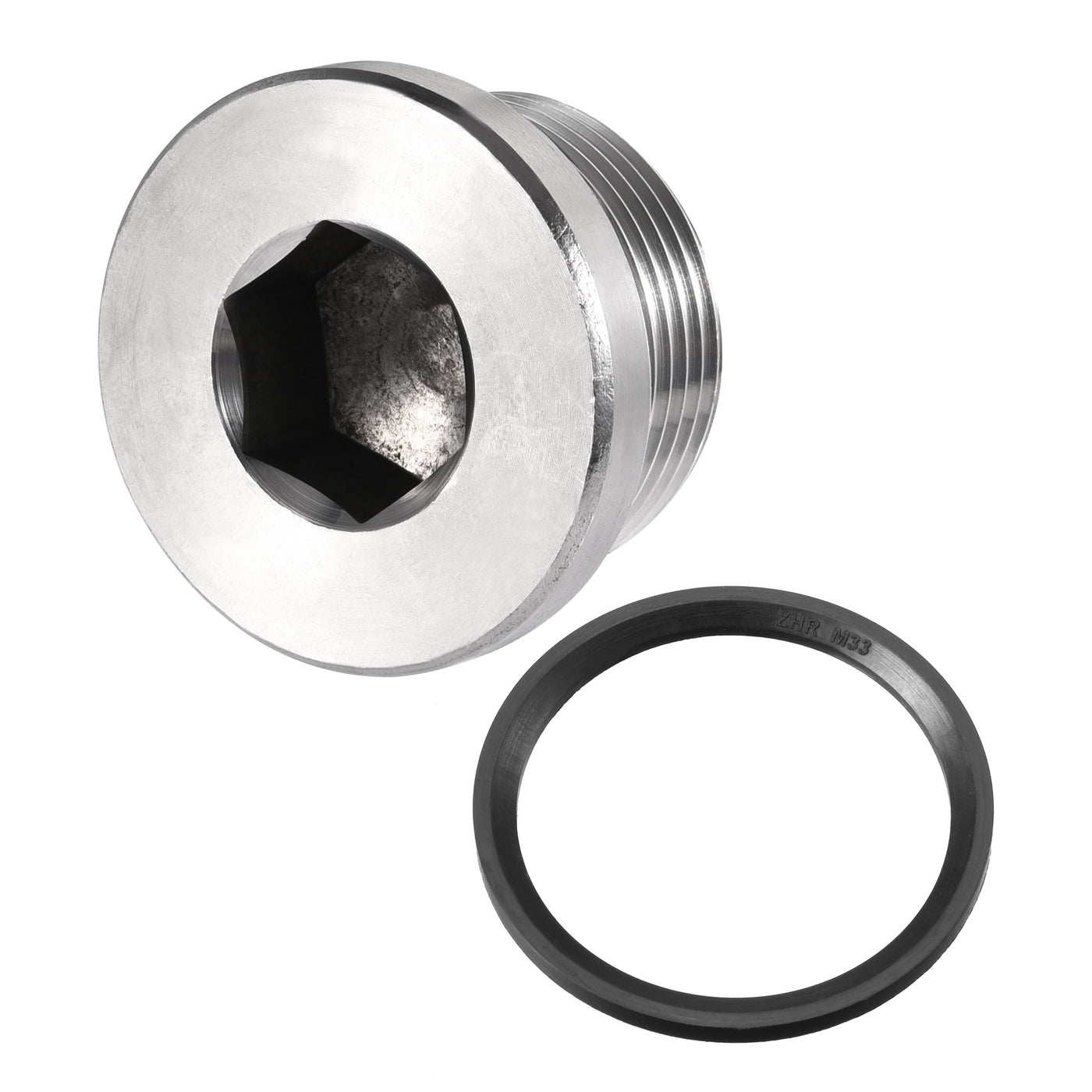 uxcell Uxcell Stainless Steel Inner Hex Head Pipe Plug with Seal Ring