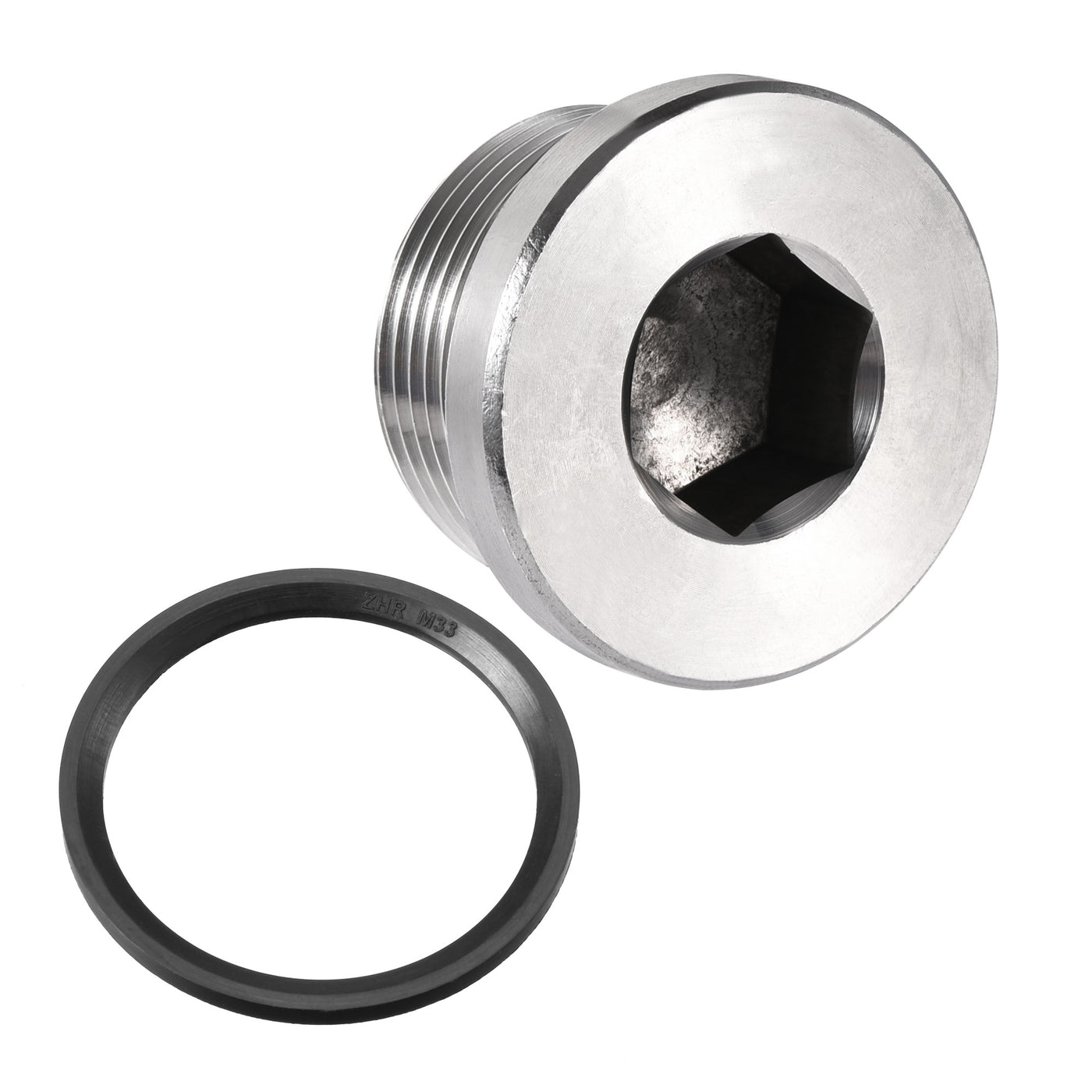 uxcell Uxcell Stainless Steel Inner Hex Head Pipe Plug with Seal Ring