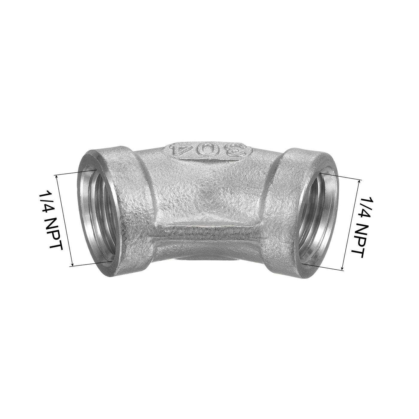 Uxcell Uxcell Pipe Fitting 45 Degree Elbow 3/8 NPT Female Thread Hose Connector Adapter, 304 Stainless Steel Pack of 2