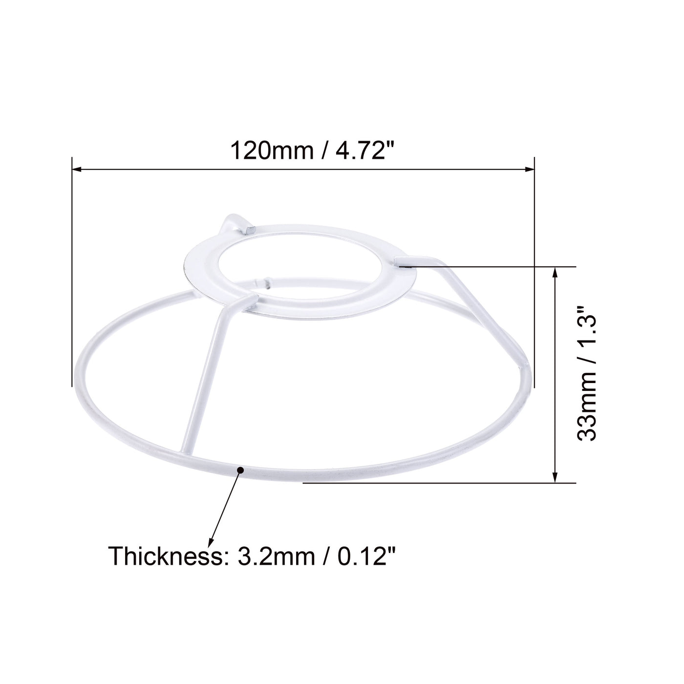 uxcell Uxcell Lamp Shade Ring, 120mm Dia. Lampshade Holder Frame Ring for E26/E27 Lamp Socket, Baked Coating Iron 2 Set