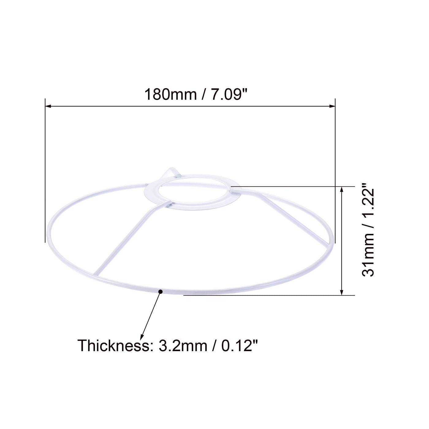 uxcell Uxcell Lamp Shade Ring, 180mm Dia. Lampshade Holder Frame Ring for E26/E27 Lamp Socket, Baked Coating Iron 2 Set