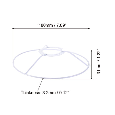 Harfington Uxcell Lamp Shade Ring, 180mm Dia. Lampshade Holder Frame Ring for E26/E27 Lamp Socket, Baked Coating Iron 2 Set