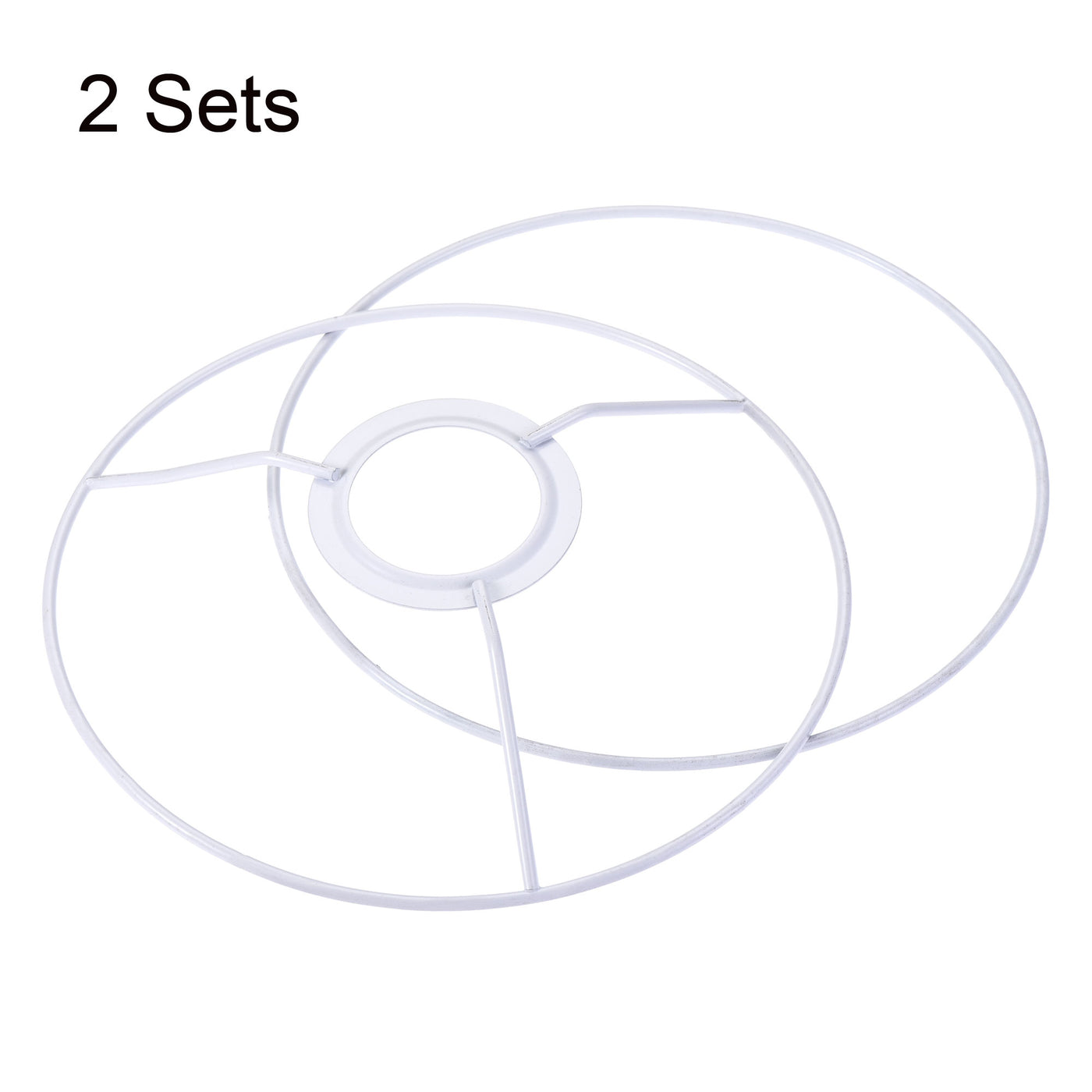 uxcell Uxcell Lamp Shade Ring, 180mm Dia. Lampshade Holder Frame Ring for E26/E27 Lamp Socket, Baked Coating Iron 2 Set