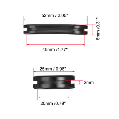 Harfington Uxcell Rubber Grommets Oval Double-Sided Mount Size 45 x 20 mm for Wire Protection 4pcs