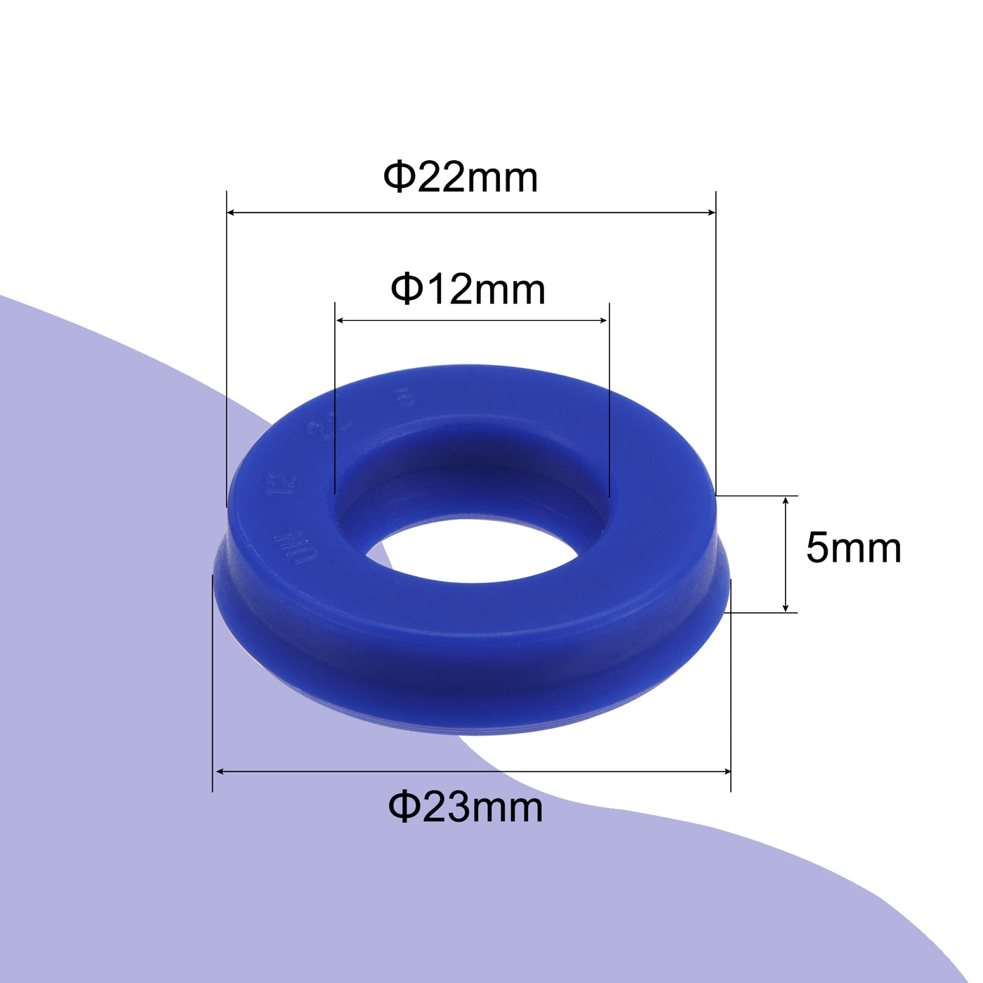 Uxcell Uxcell UN Radial Shaft Seal 18mm ID x 28mm OD x 5mm Width PU Oil Seal, Blue Pack of 2