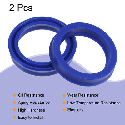 Harfington Uxcell UN Radial Shaft Seal 18mm ID x 28mm OD x 5mm Width PU Oil Seal, Blue Pack of 2