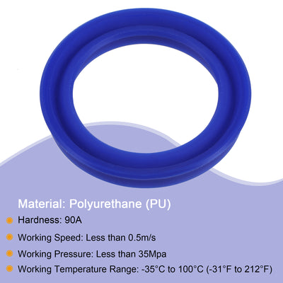 Harfington Uxcell UN Radial Shaft Seal 18mm ID x 28mm OD x 5mm Width PU Oil Seal, Blue Pack of 2