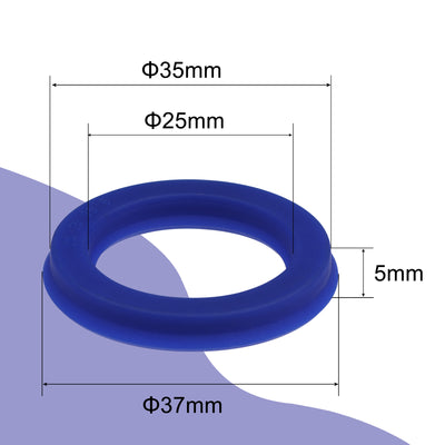 Harfington Uxcell UN Radial Shaft Seal 18mm ID x 28mm OD x 5mm Width PU Oil Seal, Blue Pack of 2