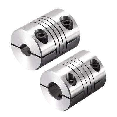 Harfington Uxcell Motor Shaft 7mm to 12mm Helical Beam Coupler Coupling 25mm Dia 30mm Length