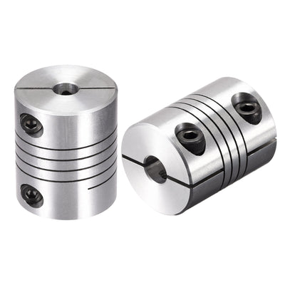 Harfington Uxcell 2PCS Motor Shaft 7mm to 7mm Helical Beam Coupler Coupling 25mm Dia 30mm Length