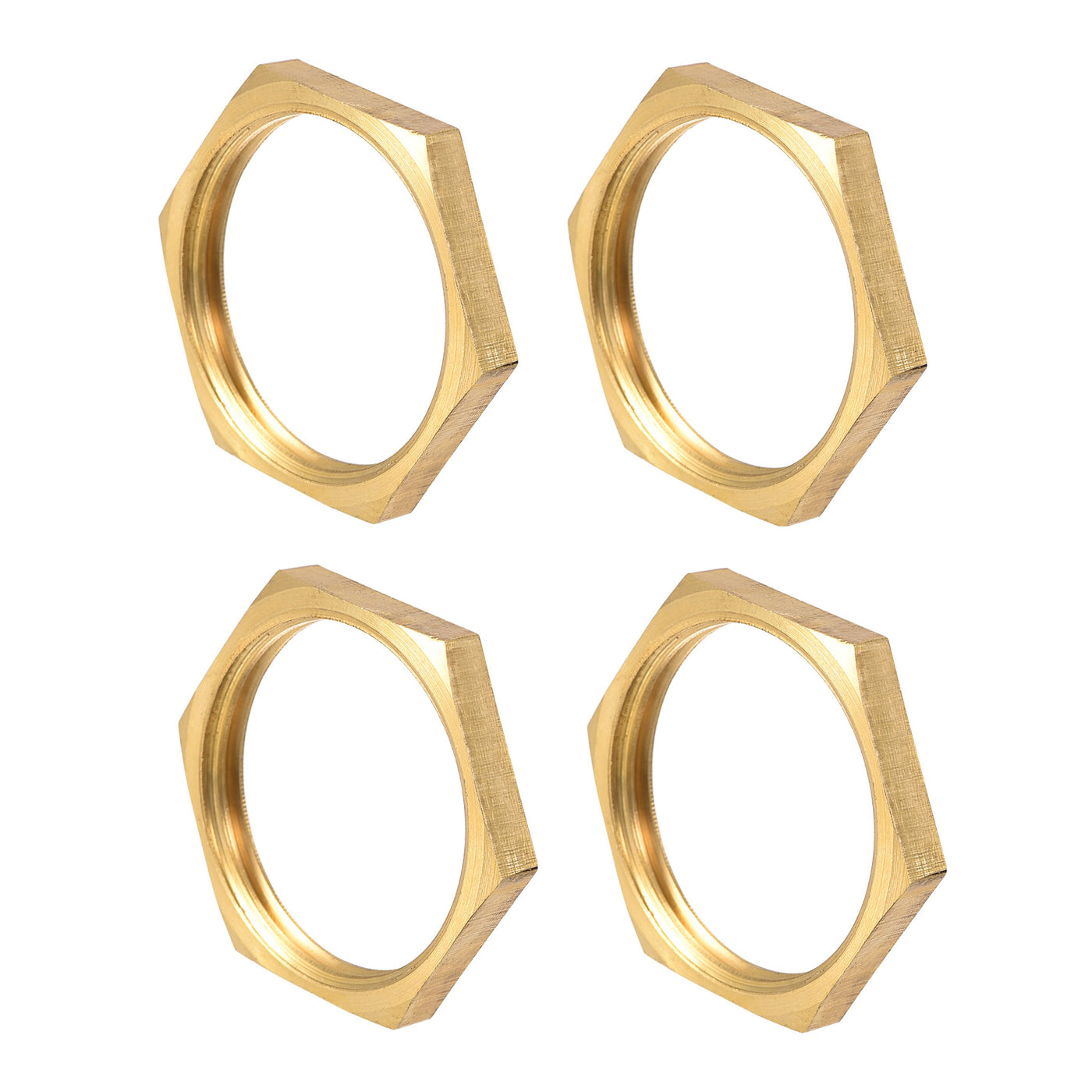 uxcell Uxcell Lock Nut, Hex Brass Female Locknut