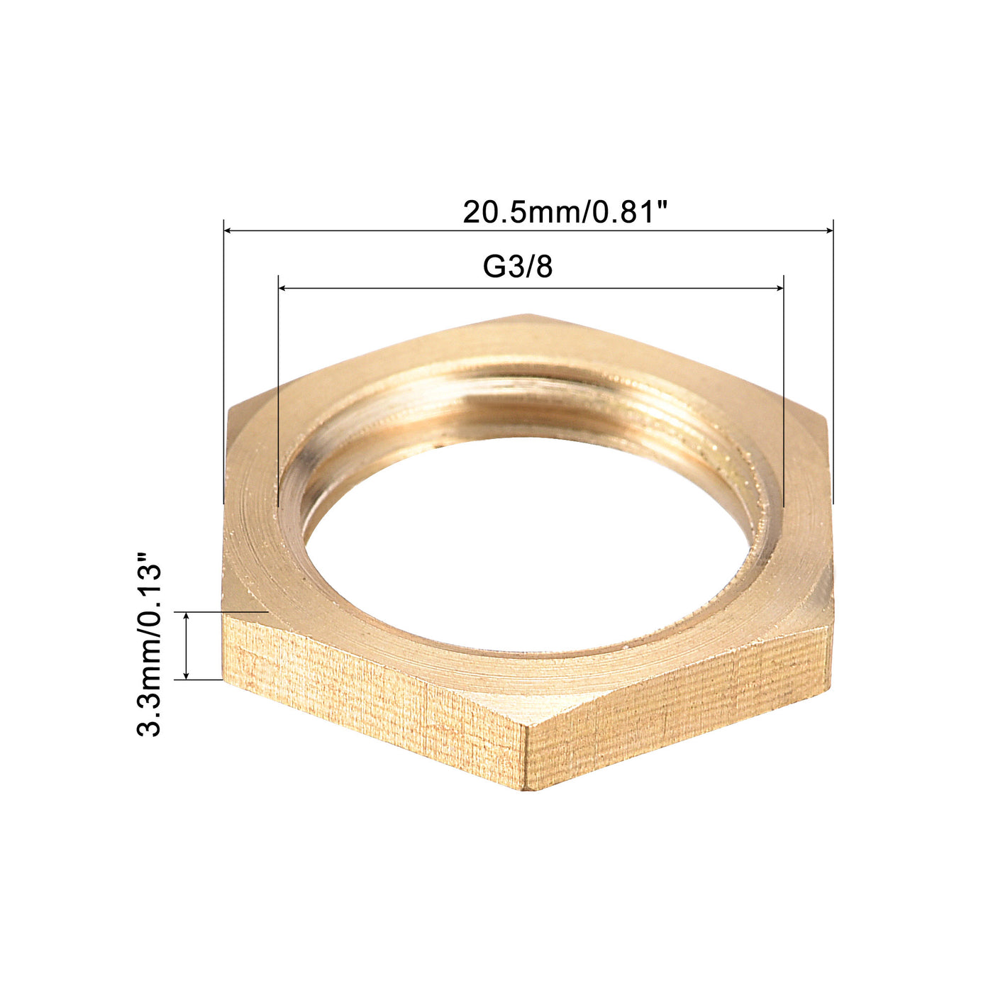 uxcell Uxcell Lock Nut, Hex Brass Female Locknut