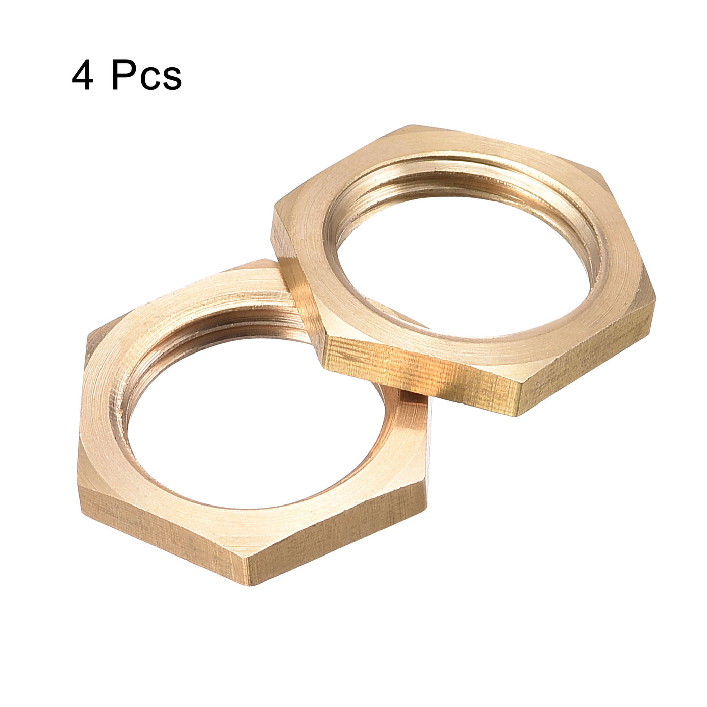 uxcell Uxcell Lock Nut, Hex Brass Female Locknut