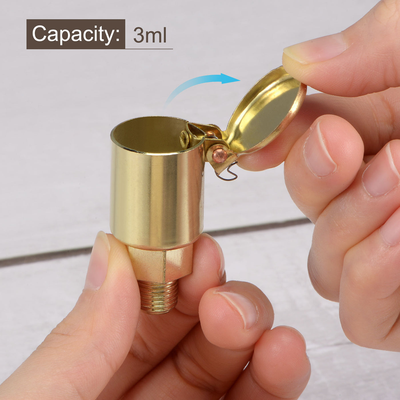 uxcell Uxcell Spring Grease Oil Cup Cap M10x1 Male Thread 3ml Copper Plating Machine Parts 2Pcs