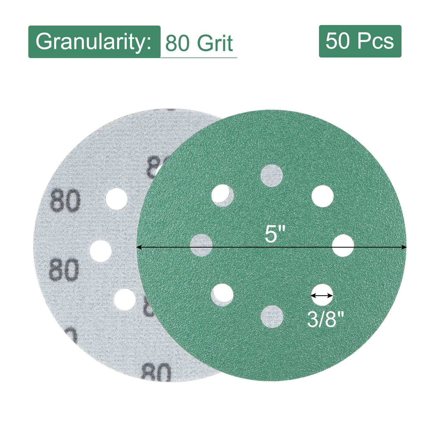 uxcell Uxcell Green Film Sanding Disc Hook & Loop Backed Sandpapers