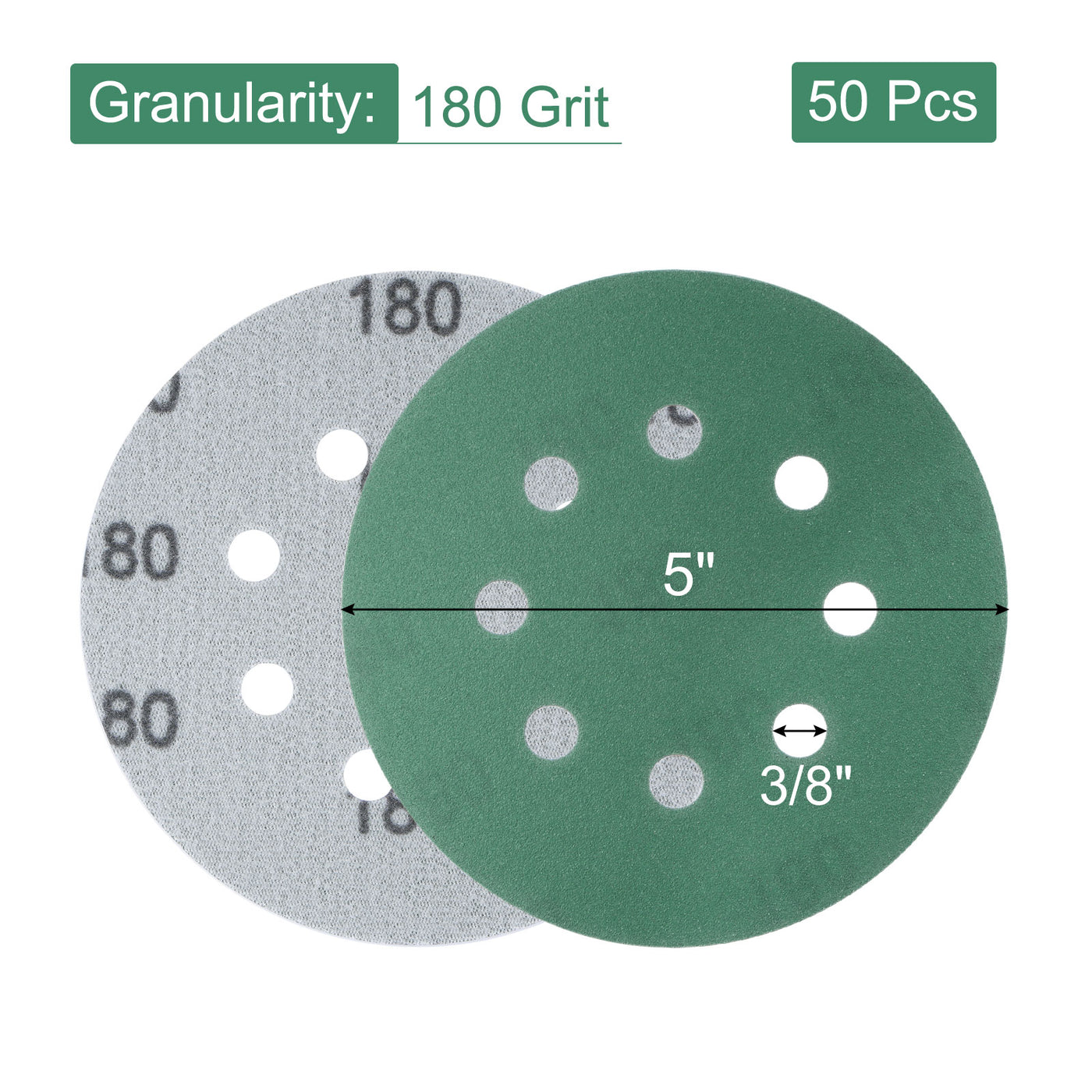 uxcell Uxcell Green Film Sanding Disc Hook & Loop Backed Sandpapers