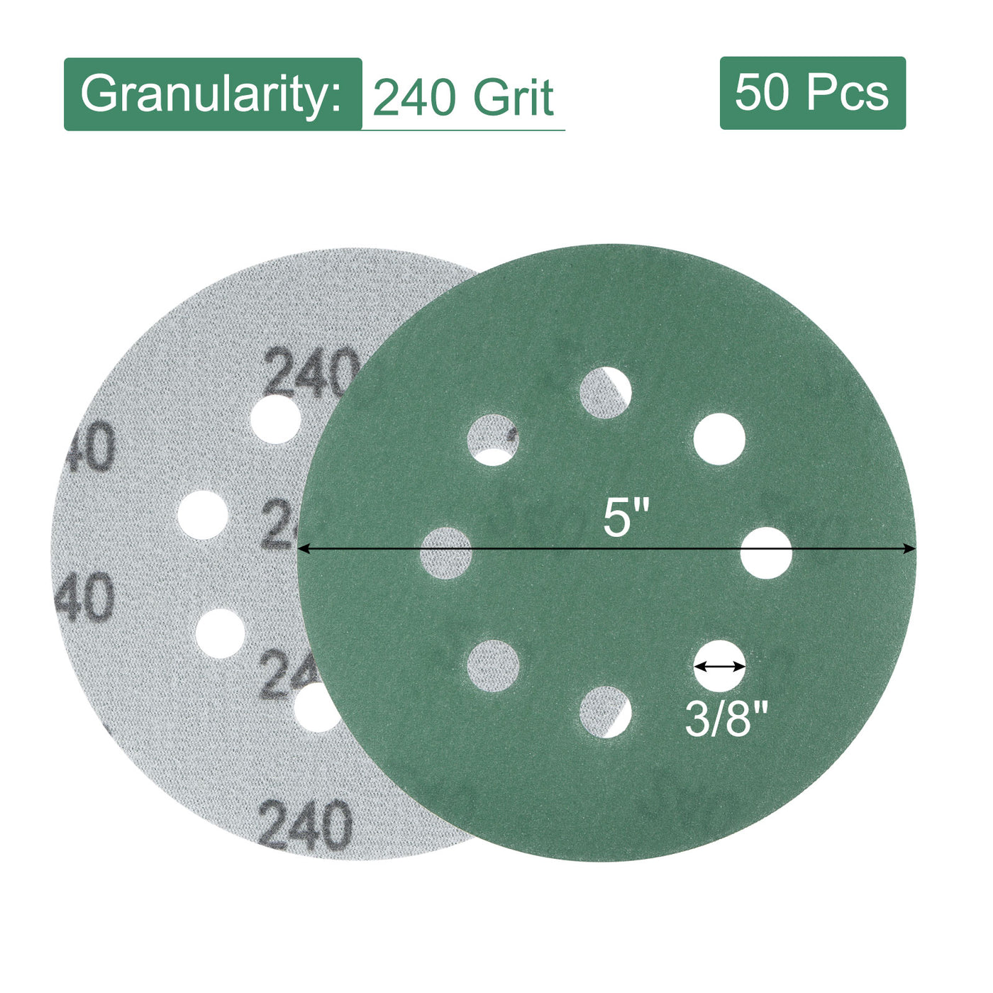 uxcell Uxcell Green Film Sanding Disc Hook & Loop Backed Sandpapers