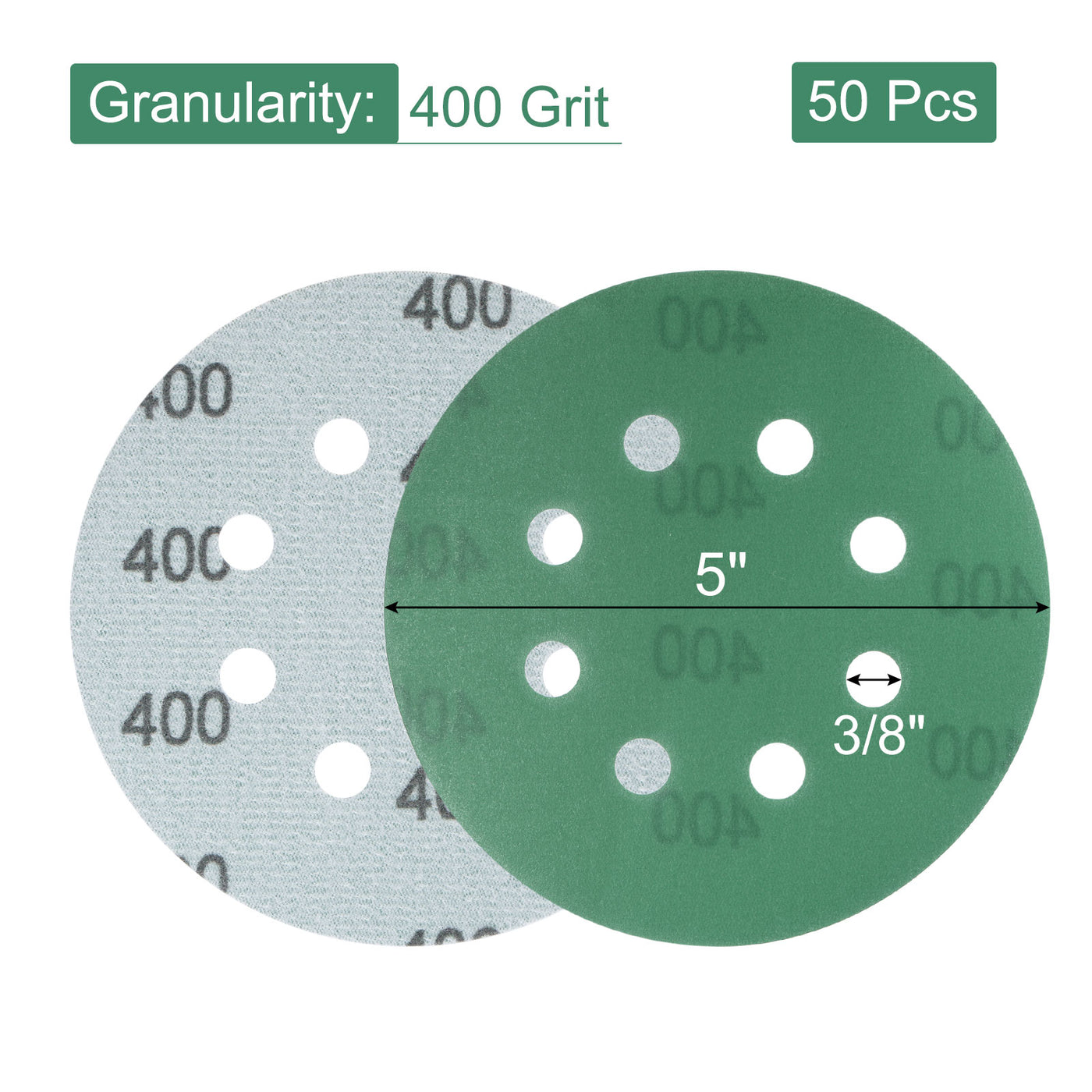 uxcell Uxcell Green Film Sanding Disc Hook & Loop Backed Sandpapers