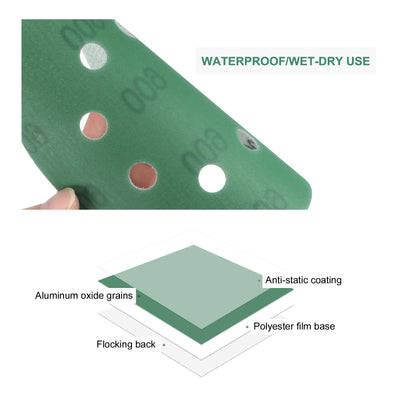 Harfington Uxcell Green Film Sanding Disc Hook & Loop Backed Sandpapers