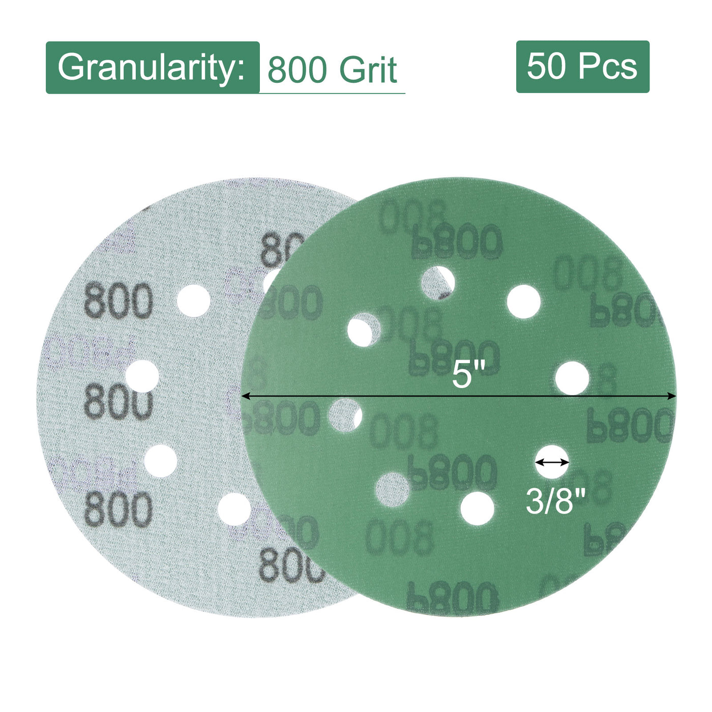 uxcell Uxcell Green Film Sanding Disc Hook & Loop Backed Sandpapers