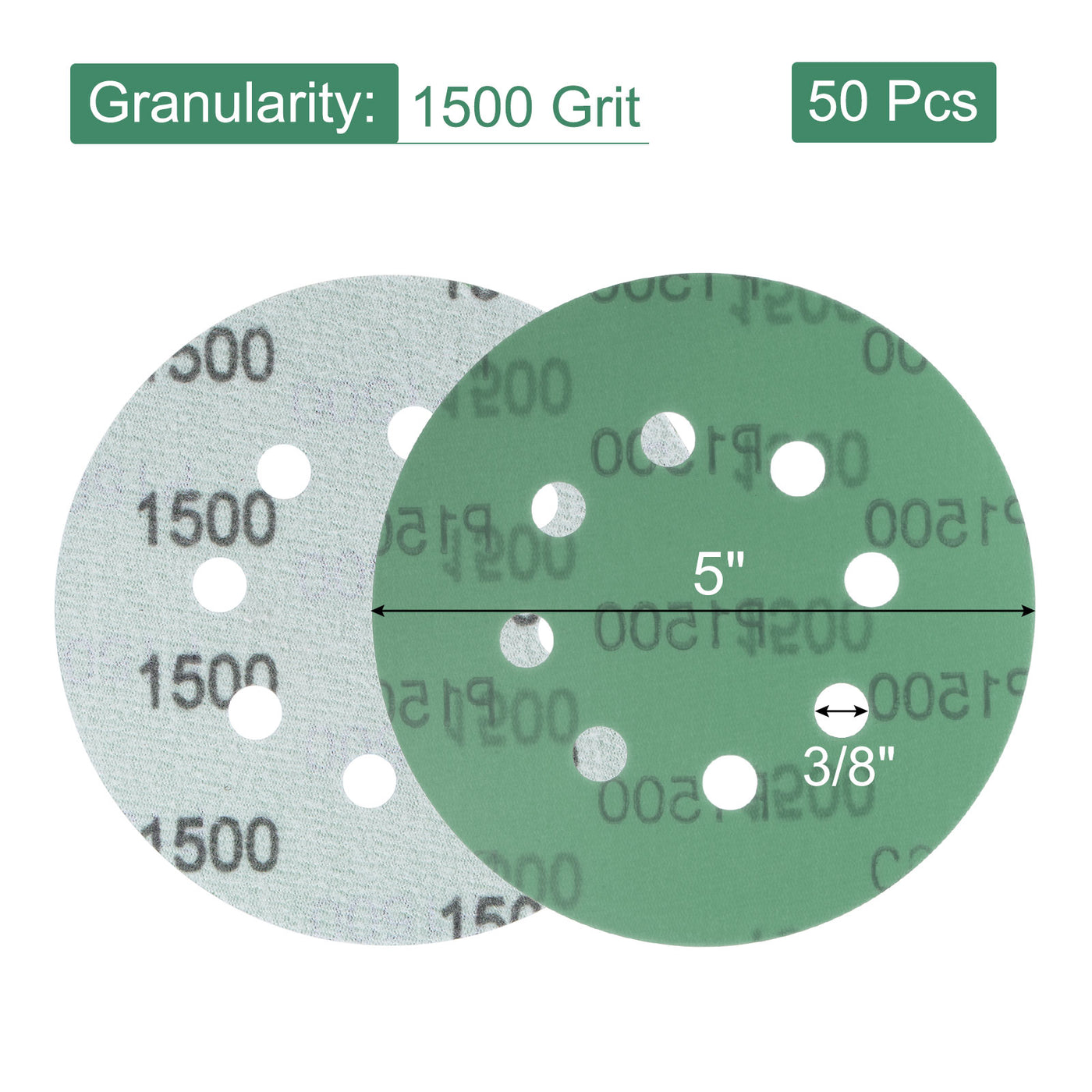 uxcell Uxcell Green Film Sanding Disc Hook & Loop Backed Sandpapers