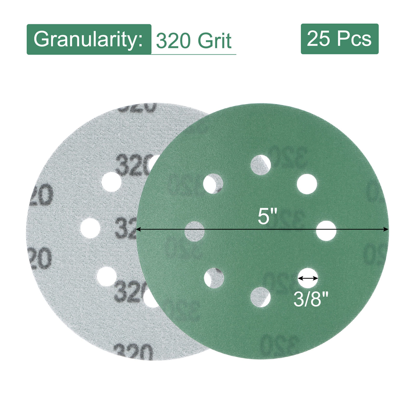 uxcell Uxcell Green Film Sanding Disc Hook & Loop Backed Sandpaper