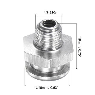 Harfington Uxcell Push Button Grease Oil Cup 1/8-28G Male Thread 304 Stainless Steel Ball Oiler