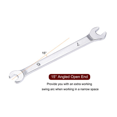 Harfington Uxcell Thin Open End Wrench, Metric Chrome Plated High Carbon Steel