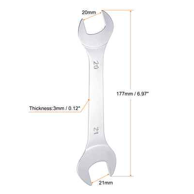 Harfington Uxcell Thin Open End Wrench, Metric Chrome Plated High Carbon Steel