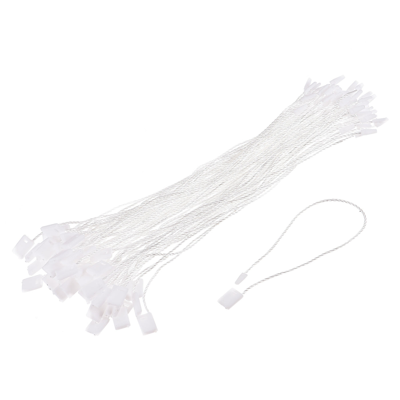 Harfington Hang Tag String Snap Lock Price Tag Fastener Ties White 7 Inch 500pcs