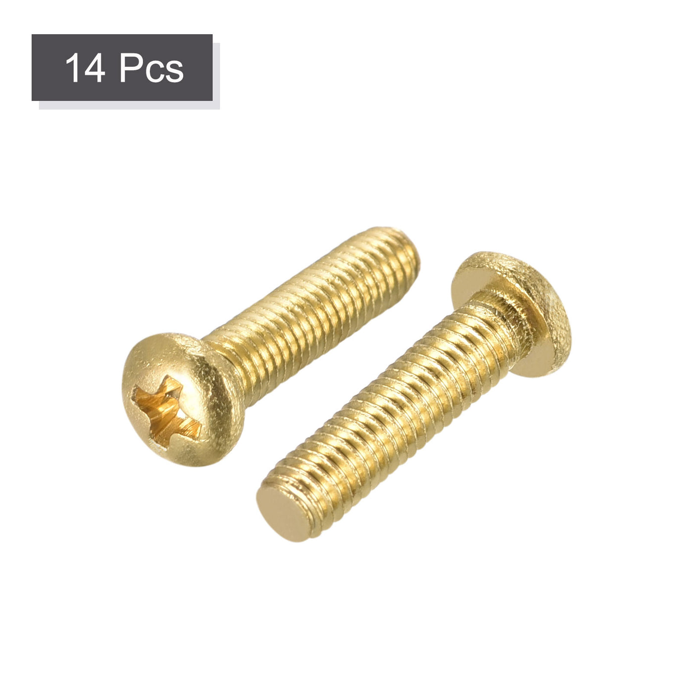 uxcell Uxcell Brass Machine Screws, M3x12mm Phillips Pan Head Fastener Bolts for Furniture, Office Equipment, Electronics 14Pcs