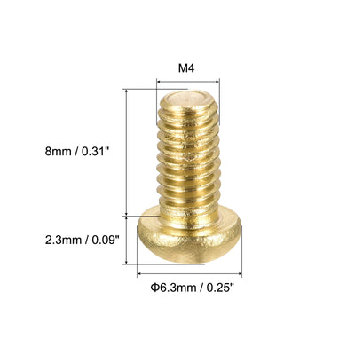 Harfington Uxcell Brass Machine Screws, Phillips Pan Head Fastener Bolt for Furniture, Office Equipment, Electronics