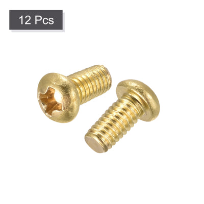 Harfington Uxcell Brass Machine Screws, Phillips Pan Head Fastener Bolt for Furniture, Office Equipment, Electronics