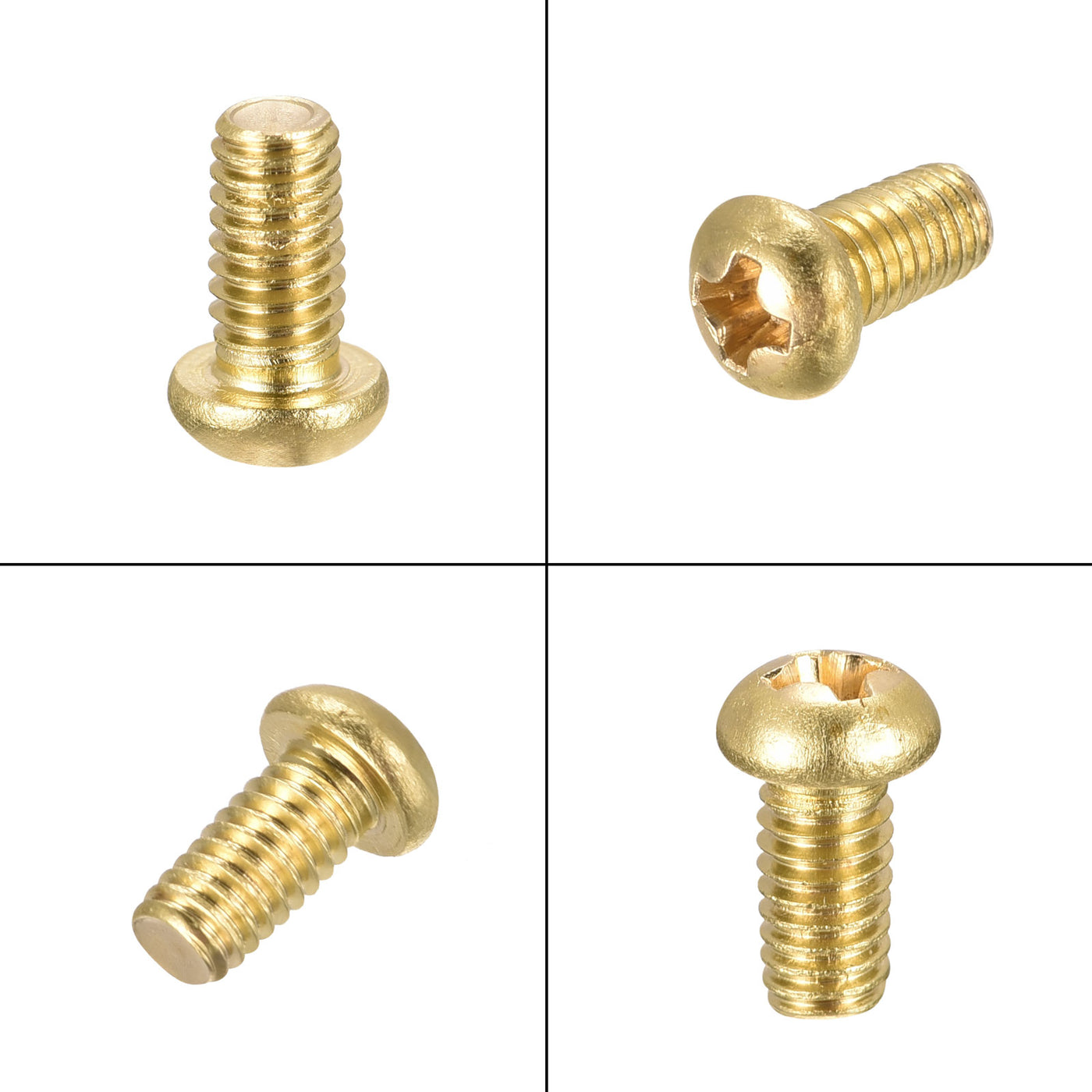 uxcell Uxcell Brass Machine Screws, Phillips Pan Head Fastener Bolt for Furniture, Office Equipment, Electronics