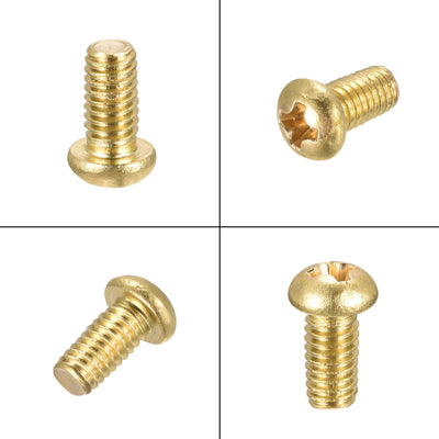 Harfington Uxcell Brass Machine Screws, Phillips Pan Head Fastener Bolt for Furniture, Office Equipment, Electronics