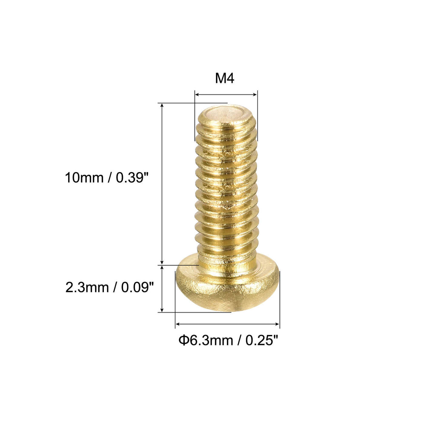 uxcell Uxcell Brass Machine Screws, Phillips Pan Head Fastener Bolt for Furniture, Office Equipment, Electronics