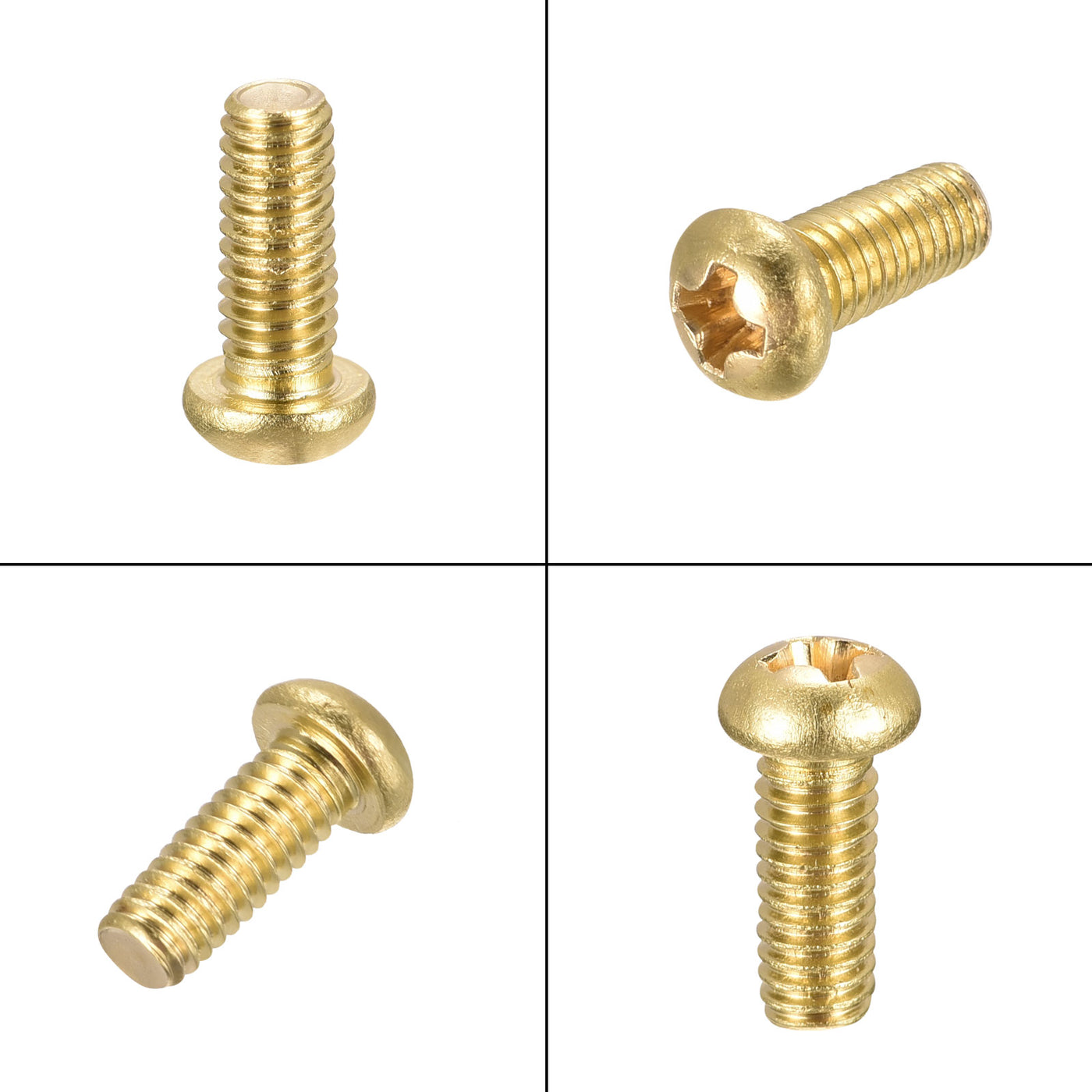 uxcell Uxcell Brass Machine Screws, Phillips Pan Head Fastener Bolt for Furniture, Office Equipment, Electronics