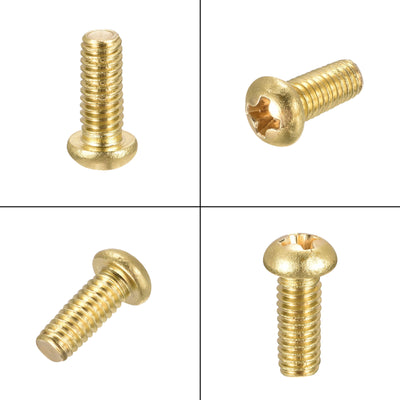 Harfington Uxcell Brass Machine Screws, Phillips Pan Head Fastener Bolt for Furniture, Office Equipment, Electronics