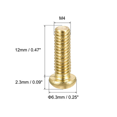 Harfington Uxcell Brass Machine Screws, Phillips Pan Head Fastener Bolt for Furniture, Office Equipment, Electronics