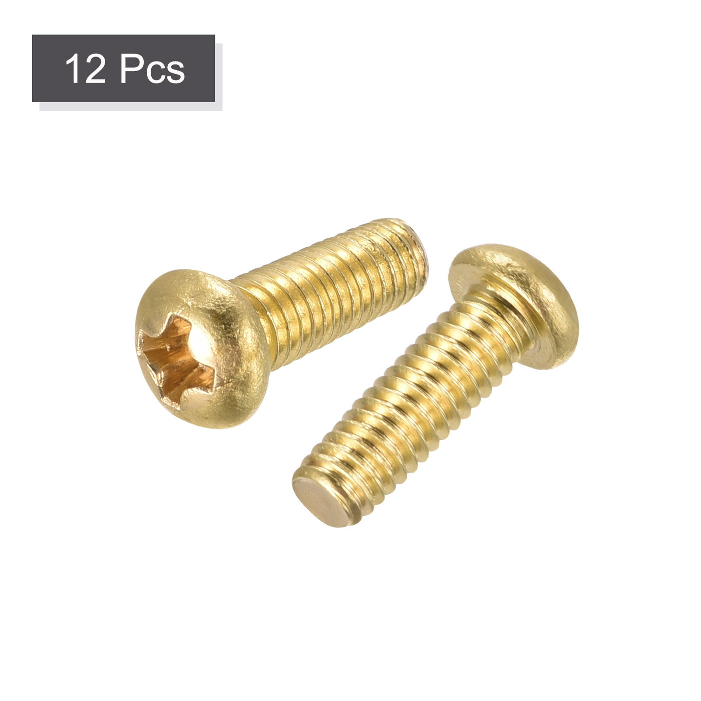 uxcell Uxcell Brass Machine Screws, Phillips Pan Head Fastener Bolt for Furniture, Office Equipment, Electronics