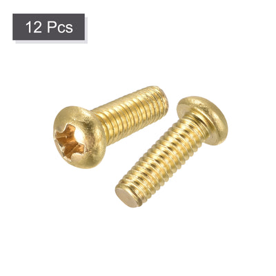 Harfington Uxcell Brass Machine Screws, Phillips Pan Head Fastener Bolt for Furniture, Office Equipment, Electronics